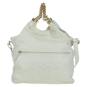 Chanel Rodeo Drive Hobo Leather White Leather Handbag